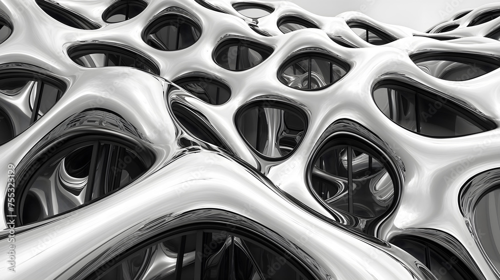 Abstract metallic background. 3d rendering, 3d illustration. Black and white. Abstract metallic background. 3d rendering, 3d illustration. Black and white.