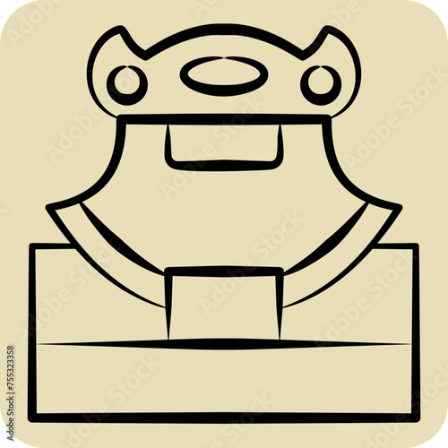 Icon Ulu Blade. related to Alaska symbol. hand drawn style. simple design editable. simple illustration