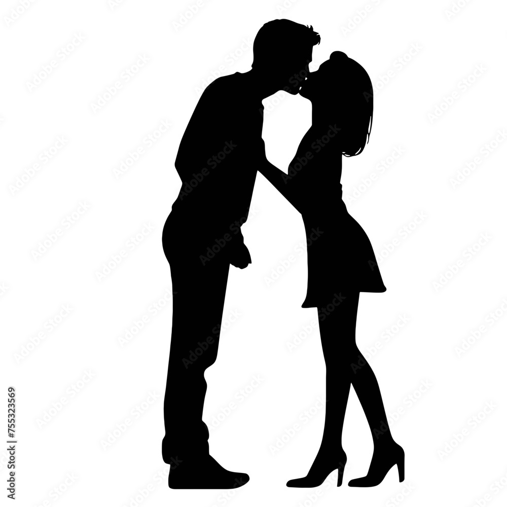 silhouette of a couple vector