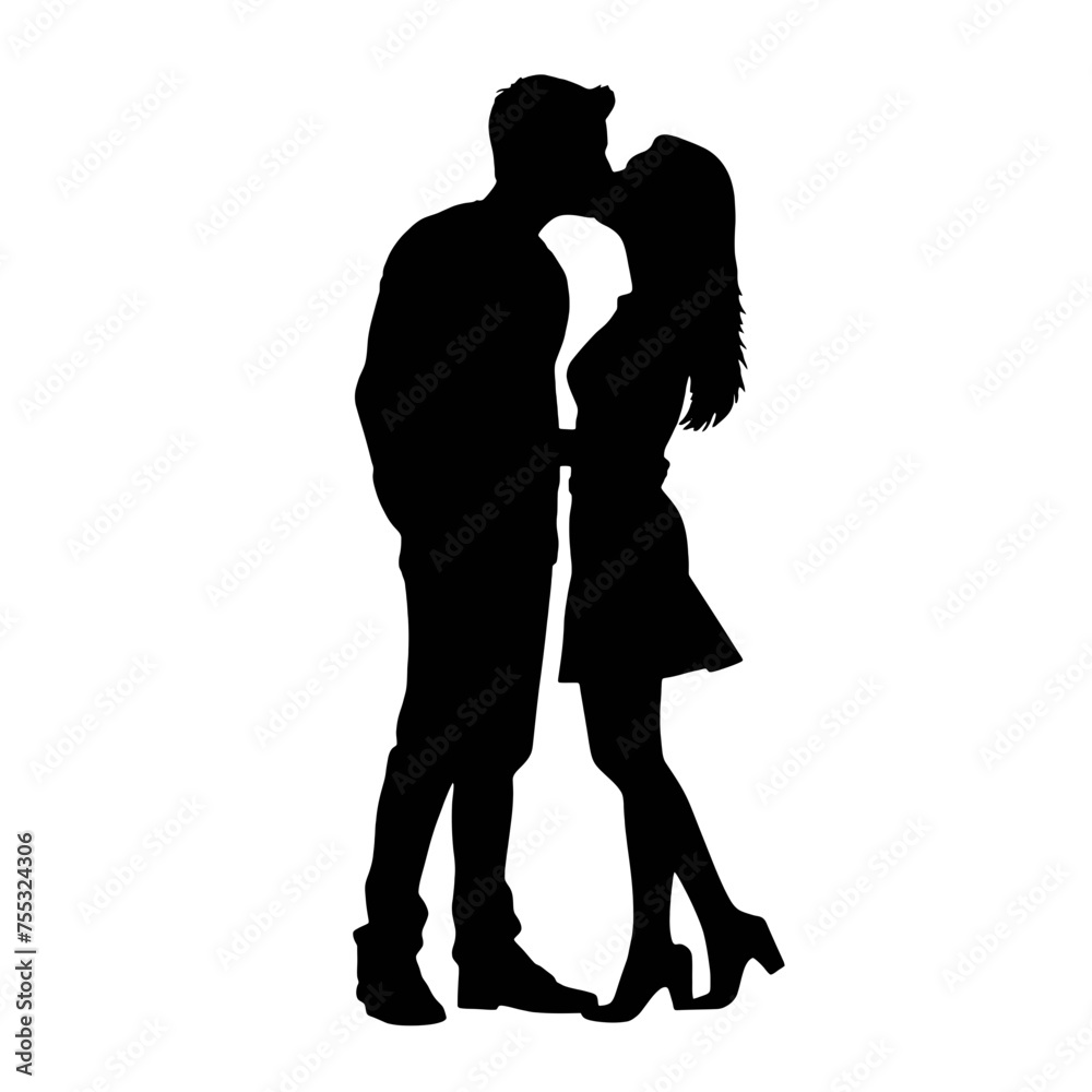 Couple silhouette isolated on white background Couple silhouette isolated on white background