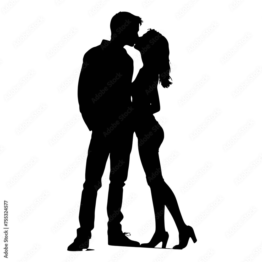 Couple loving people silhouette Couple loving people silhouette