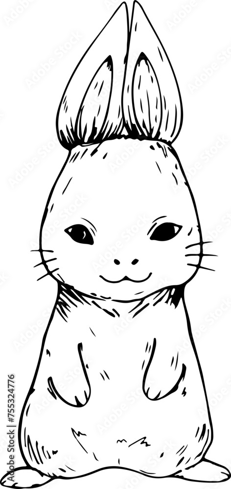 Hand drawn cute bunny illustration on transparent background.
Hand drawn cute bunny illustration on transparent background.