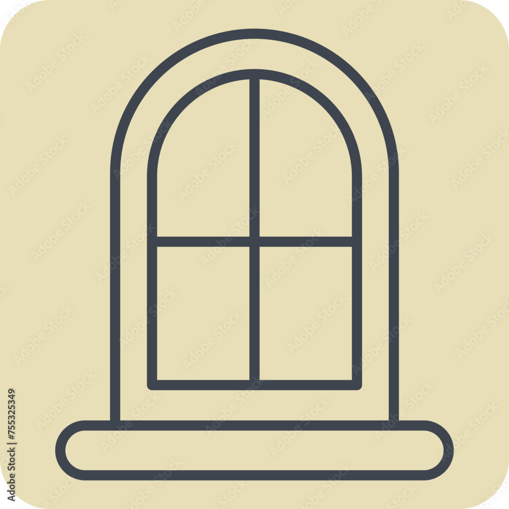Icon Window. related to Building Material symbol. hand drawn style. simple design editable. simple illustration Icon Window. related to Building Material symbol. hand drawn style. simple design editable. simple illustration