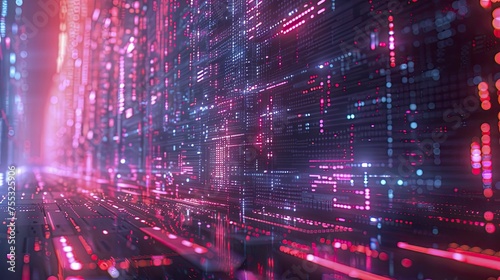 An animated sequence demonstrates data minimization lowering AI privacy risks with a neon tone and digital graphic technology style.