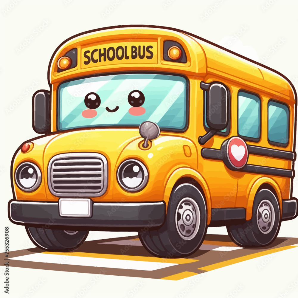 School bus stock vector. Illustration of safety, children