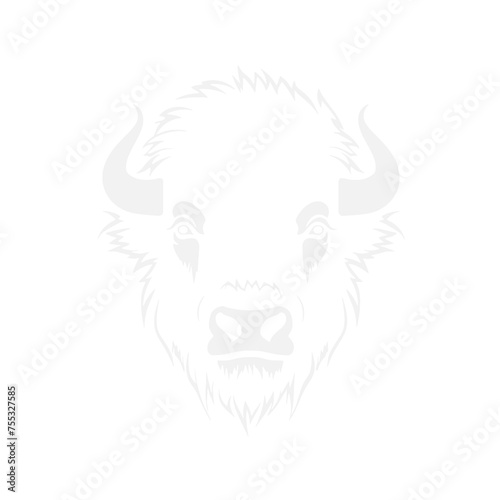 Bison Silhouette Vintage Logo Design Emblem Template