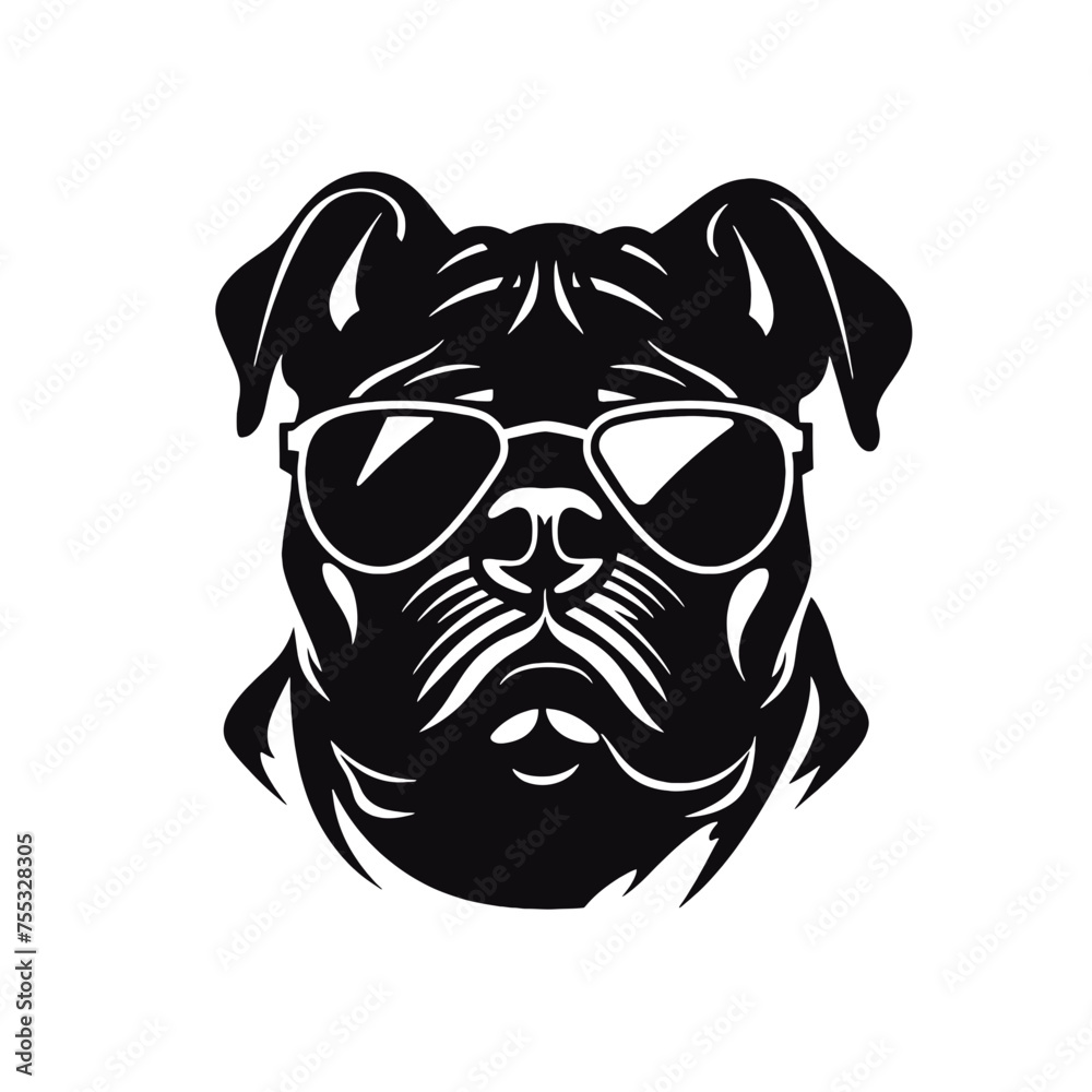 British bulldog mascot emblem illustration