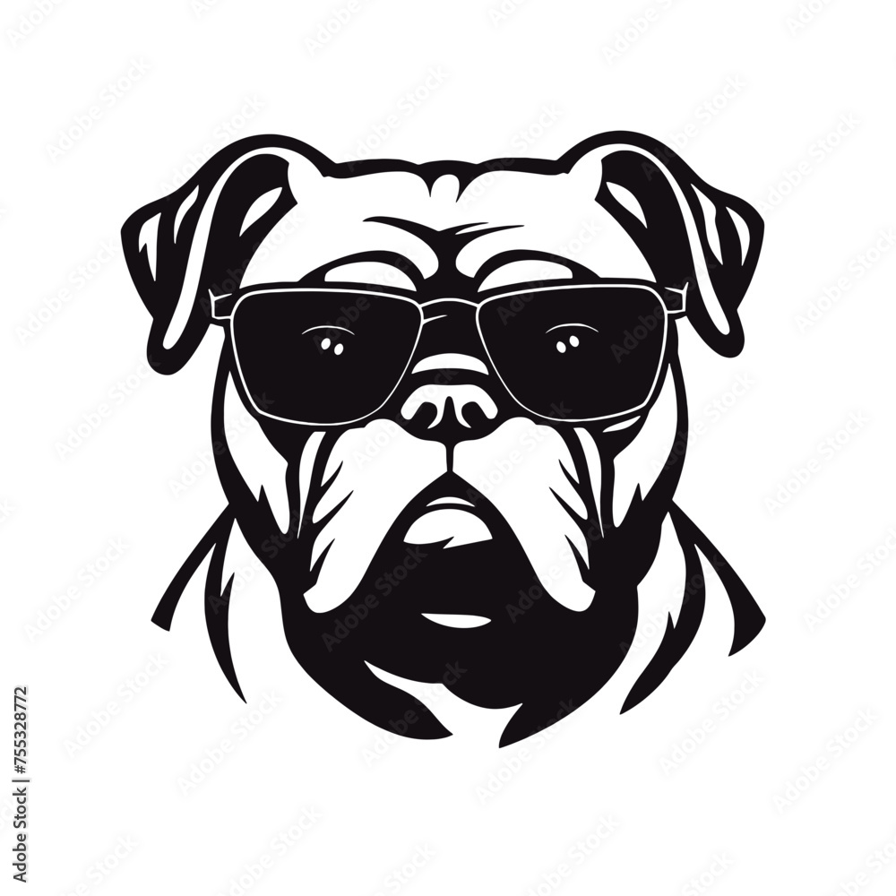 Obraz premium English bulldog wearing eyeglasses