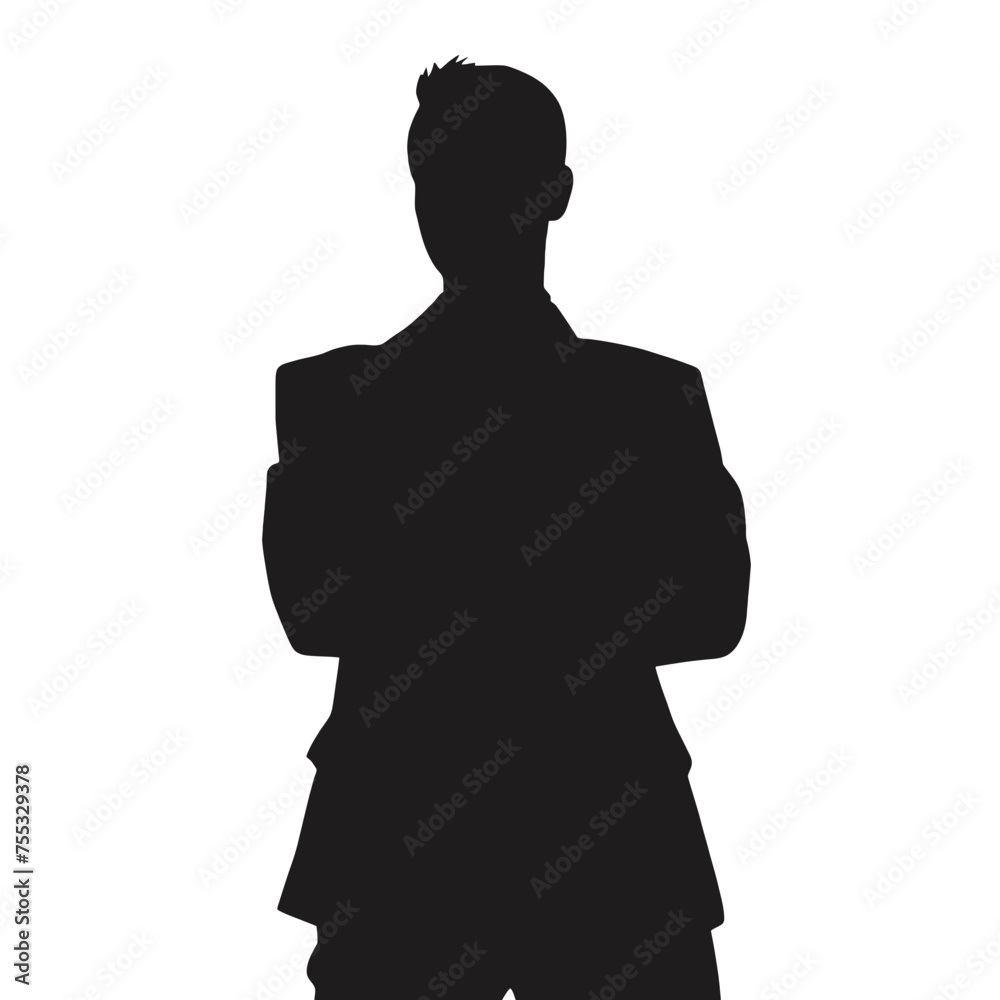Young business man silhouette vector Young business man silhouette vector