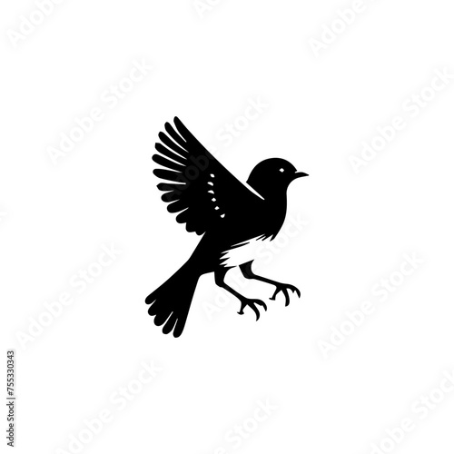Birds silhouettes  on white background, vector illustration