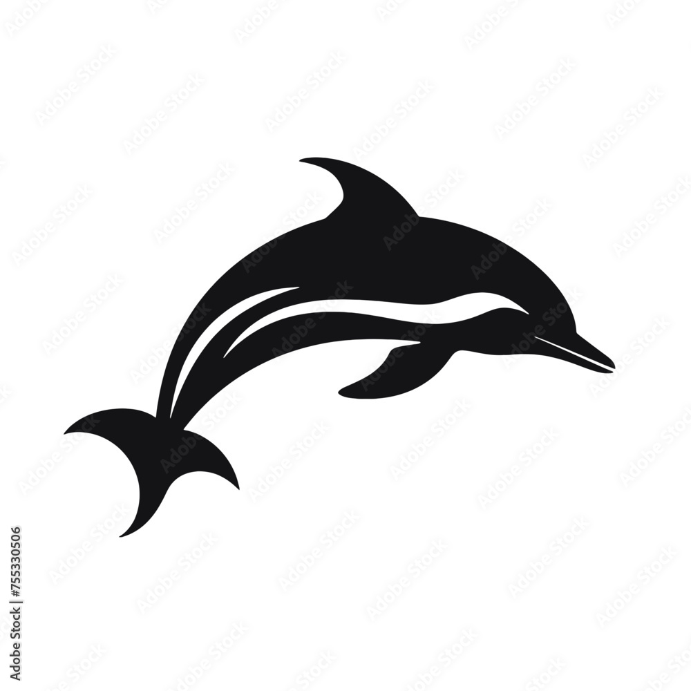 Obraz premium dolphin logo icon , Silhouette 