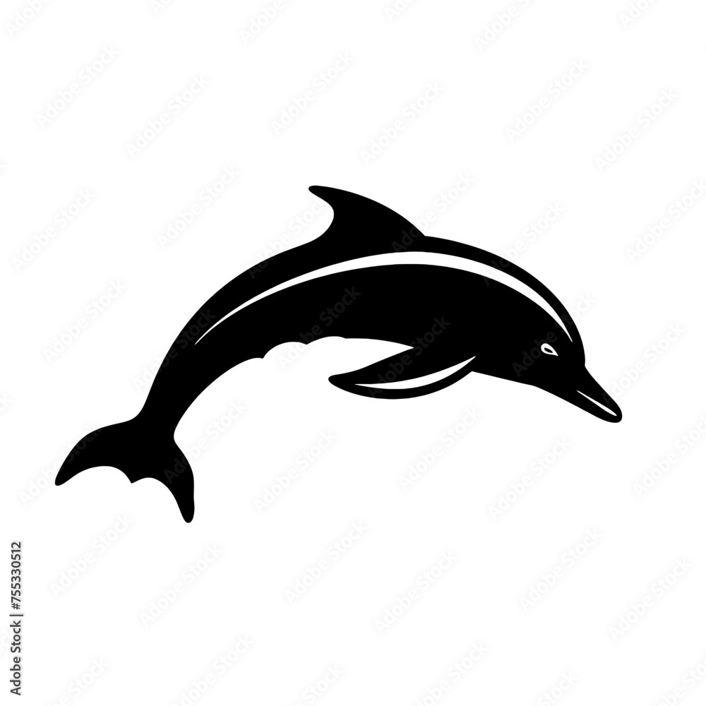 Obraz premium dolphin logo icon , Silhouette 