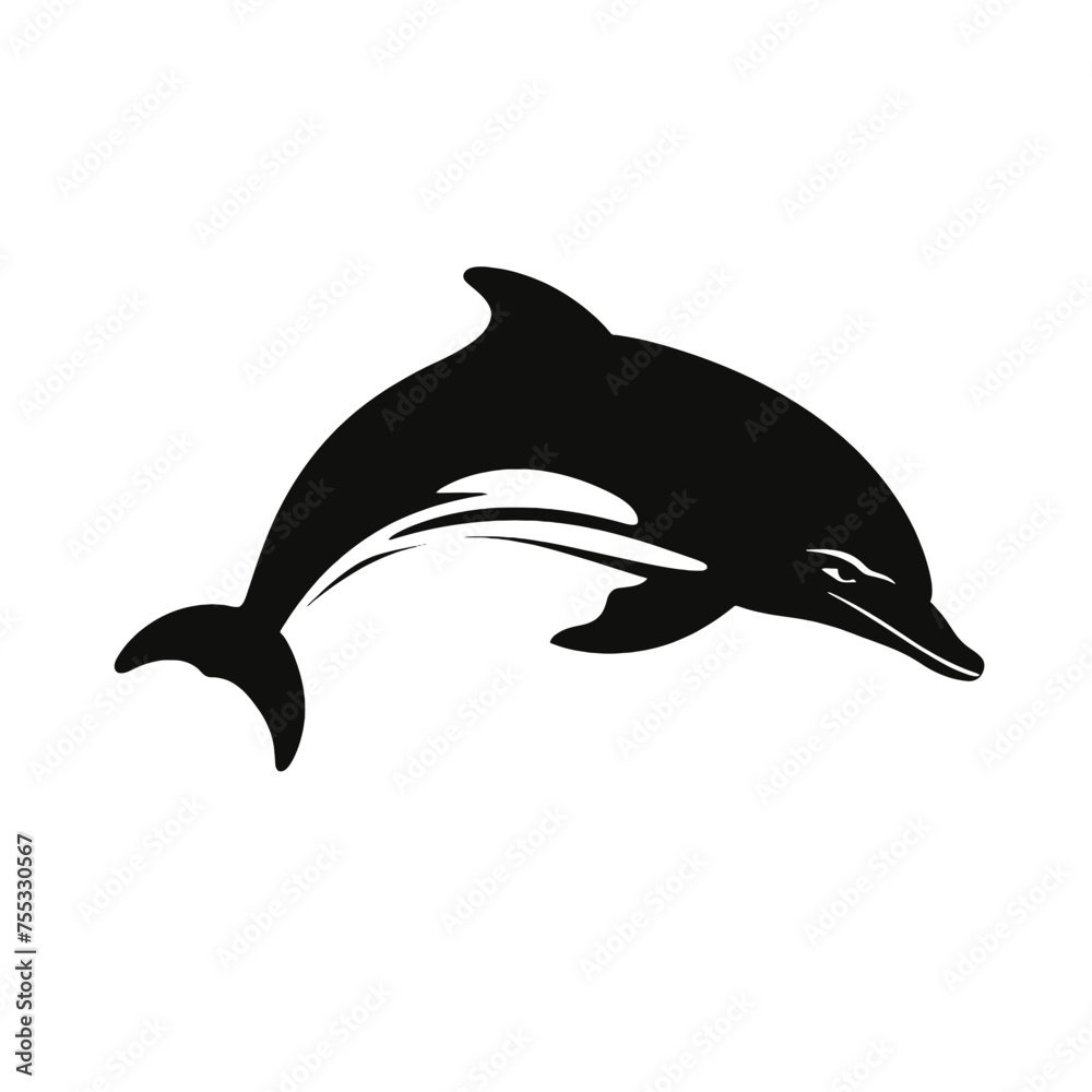Obraz premium dolphin logo icon , Silhouette 