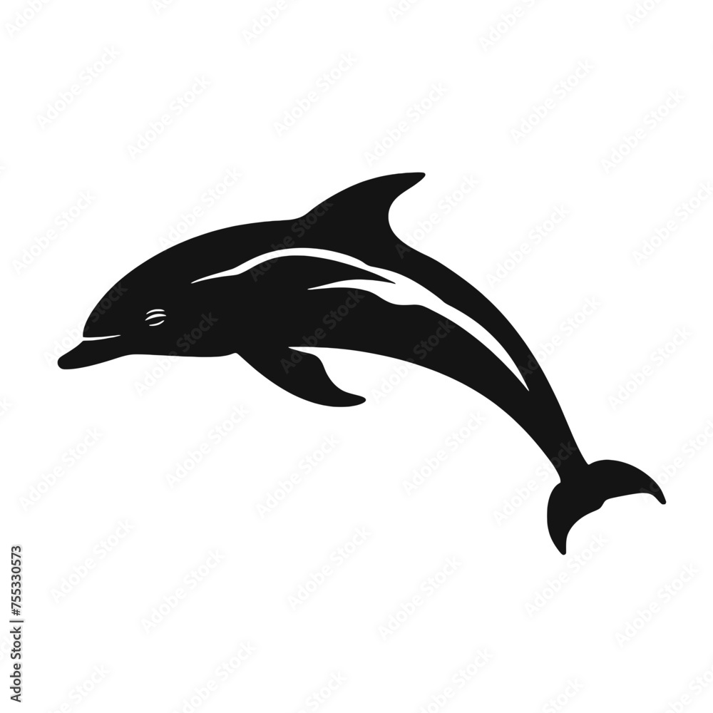 Obraz premium dolphin logo icon , Silhouette 