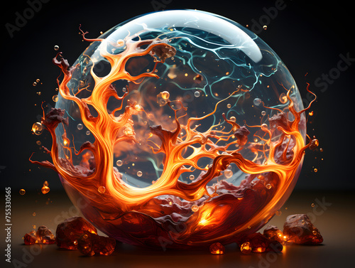 glow boxflorious liquid scene of a fire bubble