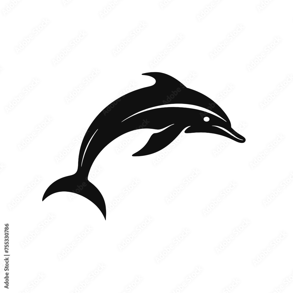 Fototapeta premium dolphin logo icon , Silhouette 
