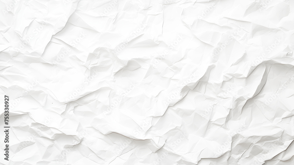 Obraz premium white crumpled paper on texture white and transparent background