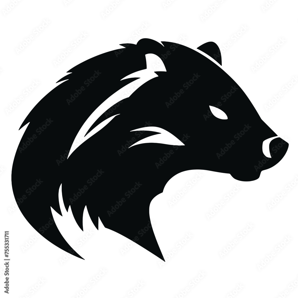 Badger Silhouette  logo template Isolated. Brand Identity. Icon Abstract Vector graphic