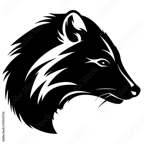 Wallpaper Mural Badger Silhouette  logo template Isolated. Brand Identity. Icon Abstract Vector graphic Torontodigital.ca