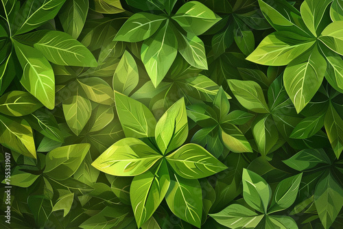 illustration of green leaves background