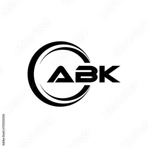 ABK letter logo design in illustration. Vector logo, calligraphy designs for logo, Poster, Invitation, etc. photo