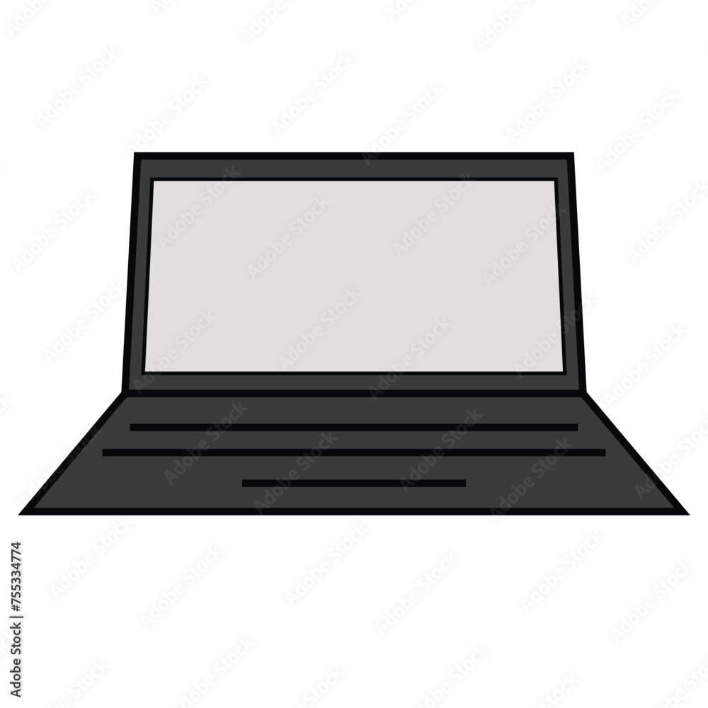vector illustration of laptop symbol icon design. black and white color. vector illustration of laptop symbol icon design. black and white color.