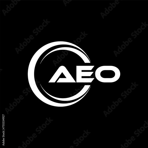 AEO letter logo design in illustration. Vector logo, calligraphy designs for logo, Poster, Invitation, etc.