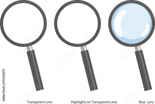 透明な背景に虫眼鏡の分離したベクトル図	
 photo