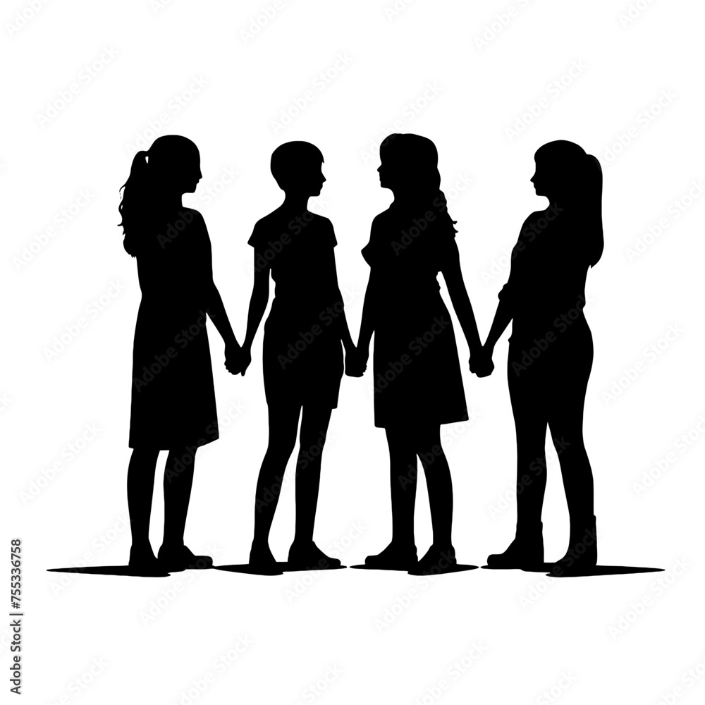 Lady businessman silhouette vector collection. Stylish businesswoman silhouette set standing in different poses. Modern female models silhouette bundles wearing suits with different poses.