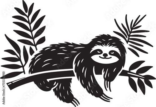 Cute Sloth: Vector Artwork of Adorable Sloth