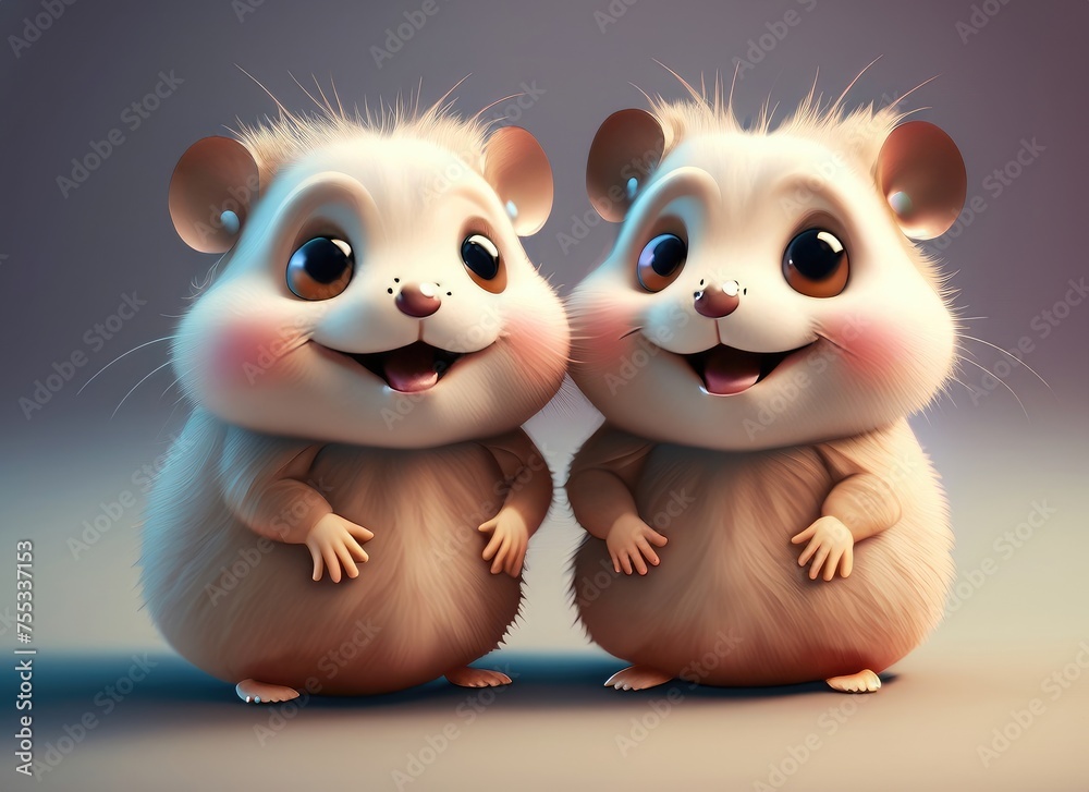 3D Cute smile little Hamster