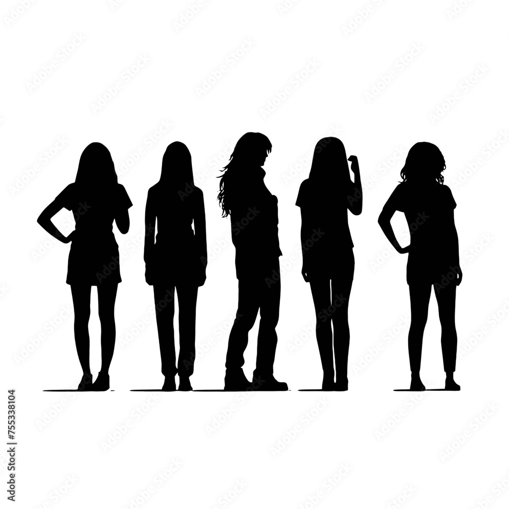 set  of a woman Silhouette 