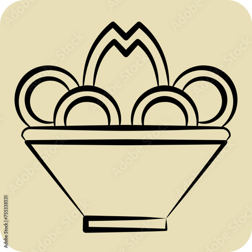 Icon Pelmeni. related to Russia symbol. hand drawn style. simple design editable. simple illustration
