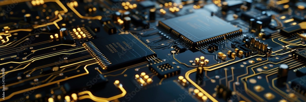 Close-Up of Circuit Board with Microprocessors