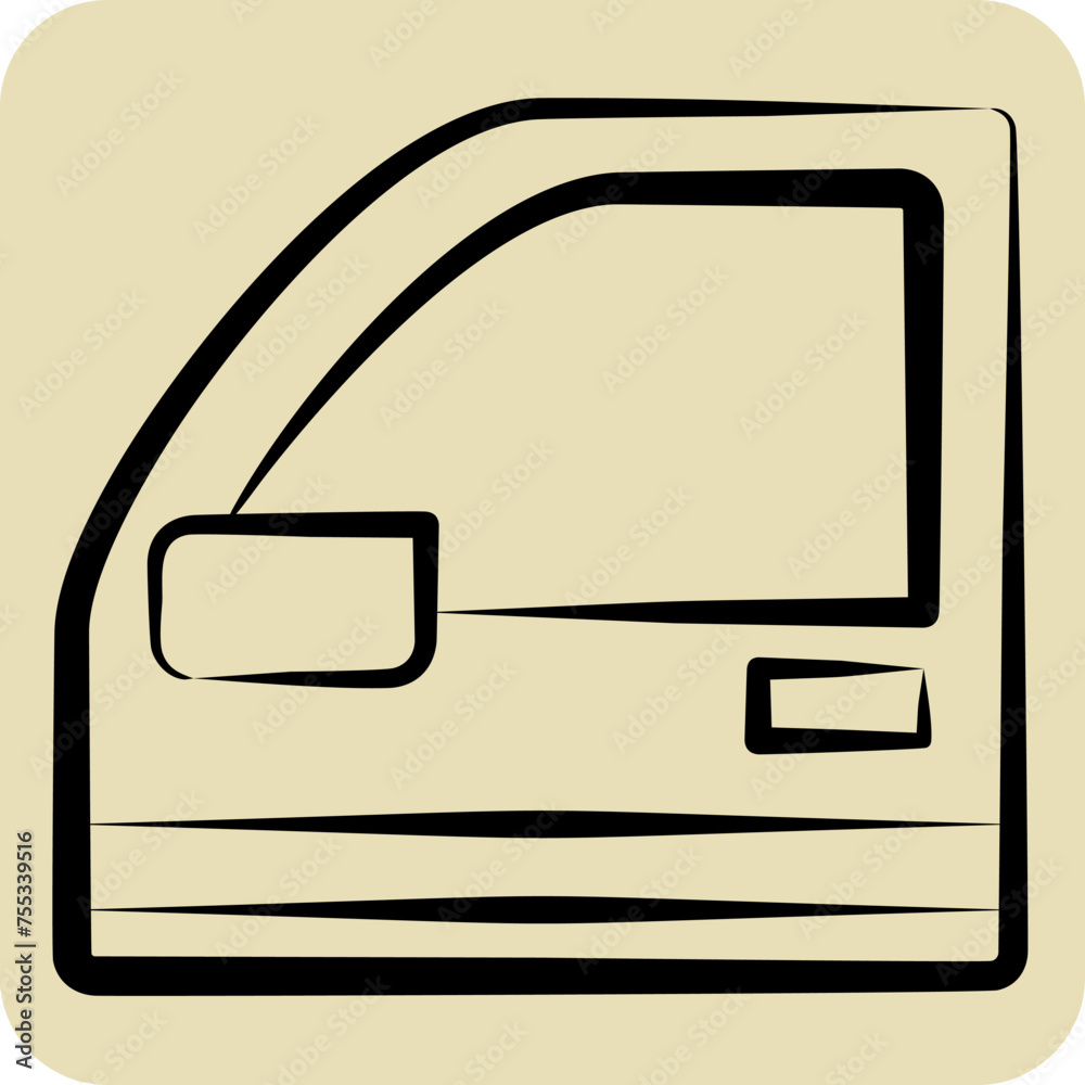 Icon Doors Car. related to Car Parts symbol. hand drawn style. simple design editable. simple illustration Icon Doors Car. related to Car Parts symbol. hand drawn style. simple design editable. simple illustration