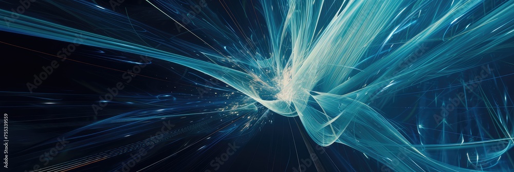 Fototapeta premium Abstract Blue Digital Light Streams Background