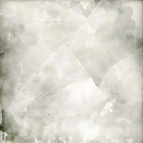 Vintage grunge abstract old paper background with translucent layers in white and silver tones  combining texture and modern elements.