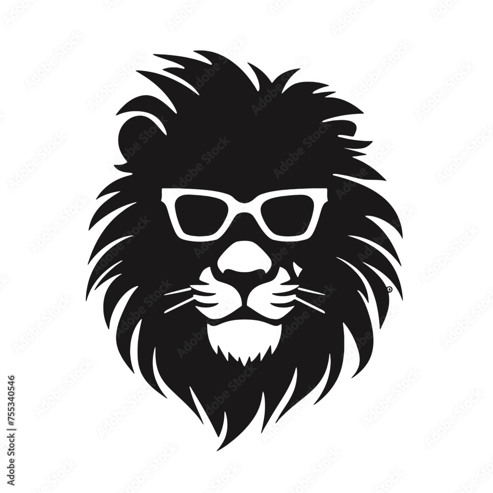 Lion with sunglasses Silhouette Lion with sunglasses Silhouette