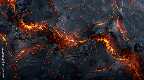 Lava texture fire background, generative ai photo