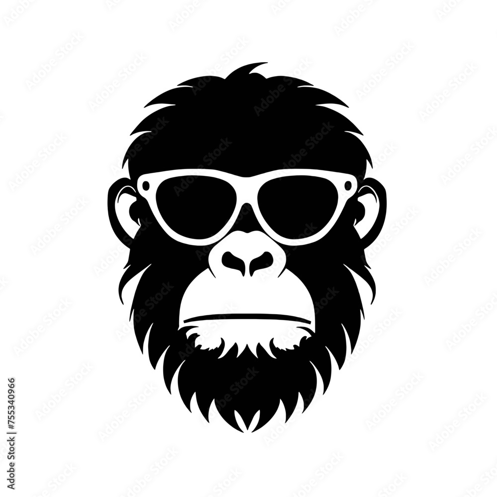cool monkey logo design vector illustrator