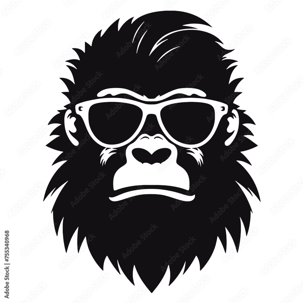 cool monkey logo design vector illustrator
