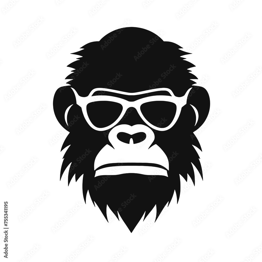 cool monkey logo design vector illustrator