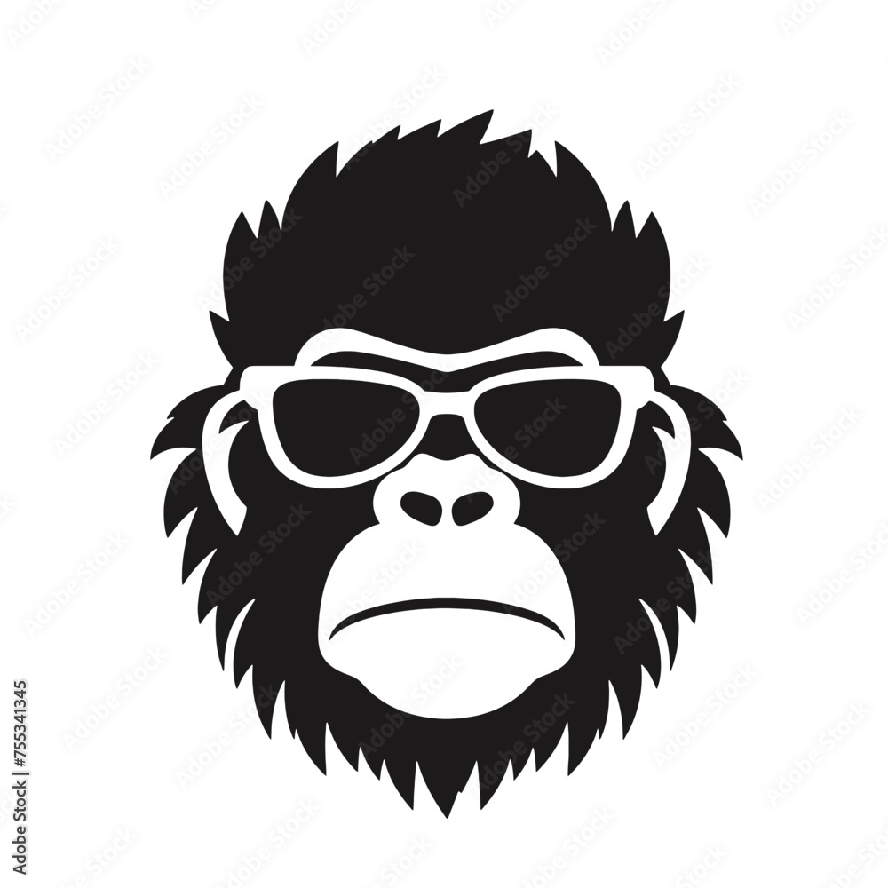 cool monkey logo design vector illustrator