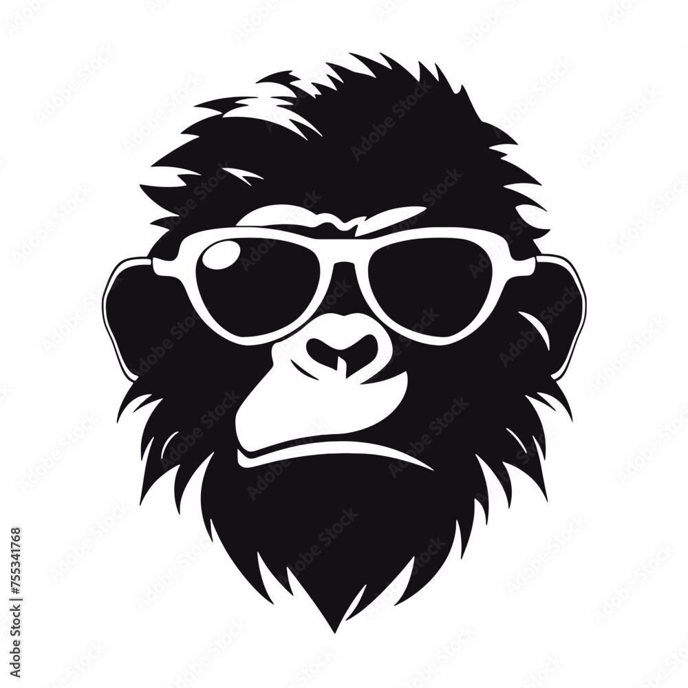 Monkey   head with sunglasses