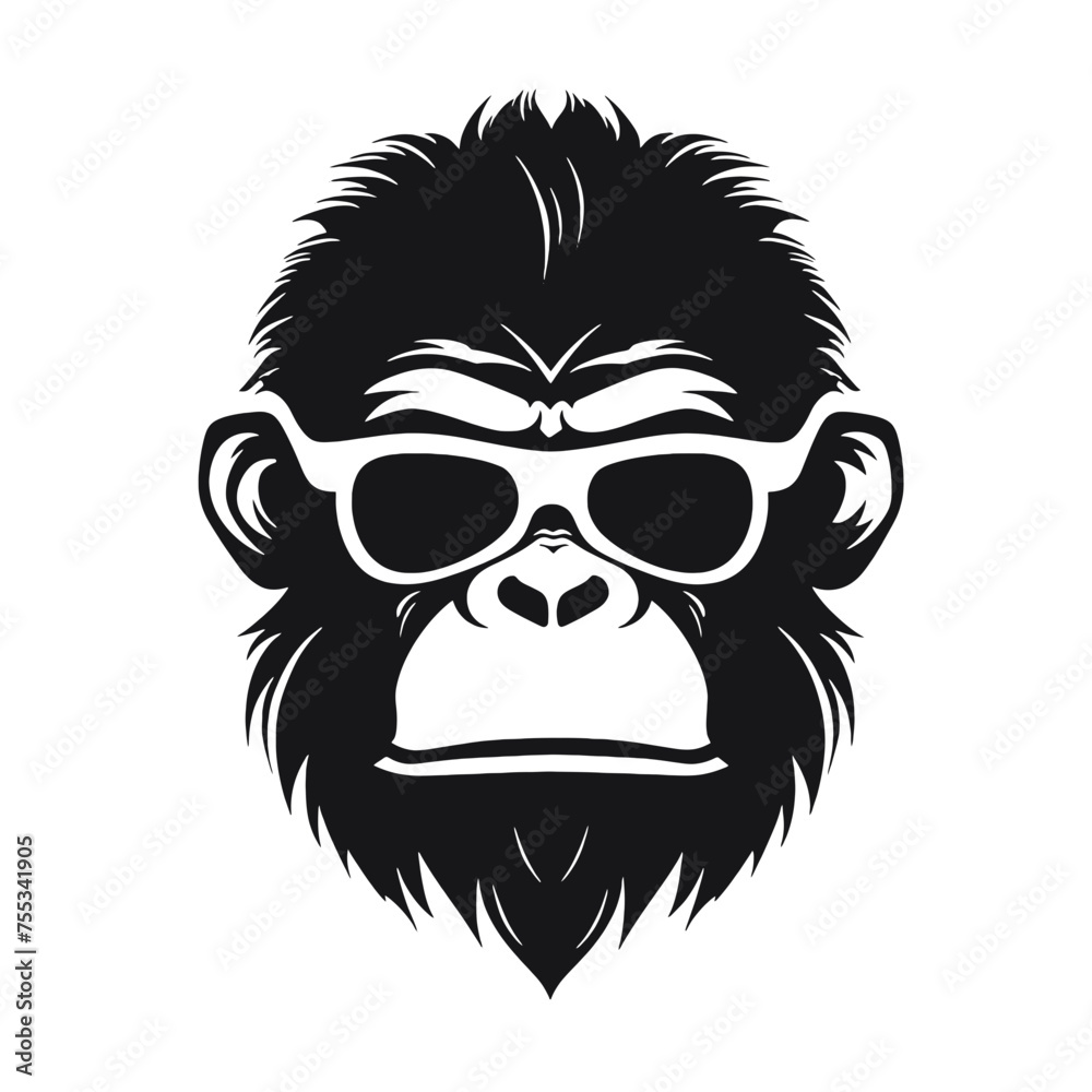 Monkey head with sunglasses Monkey head with sunglasses