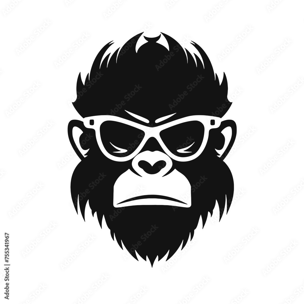 Monkey   head with sunglasses