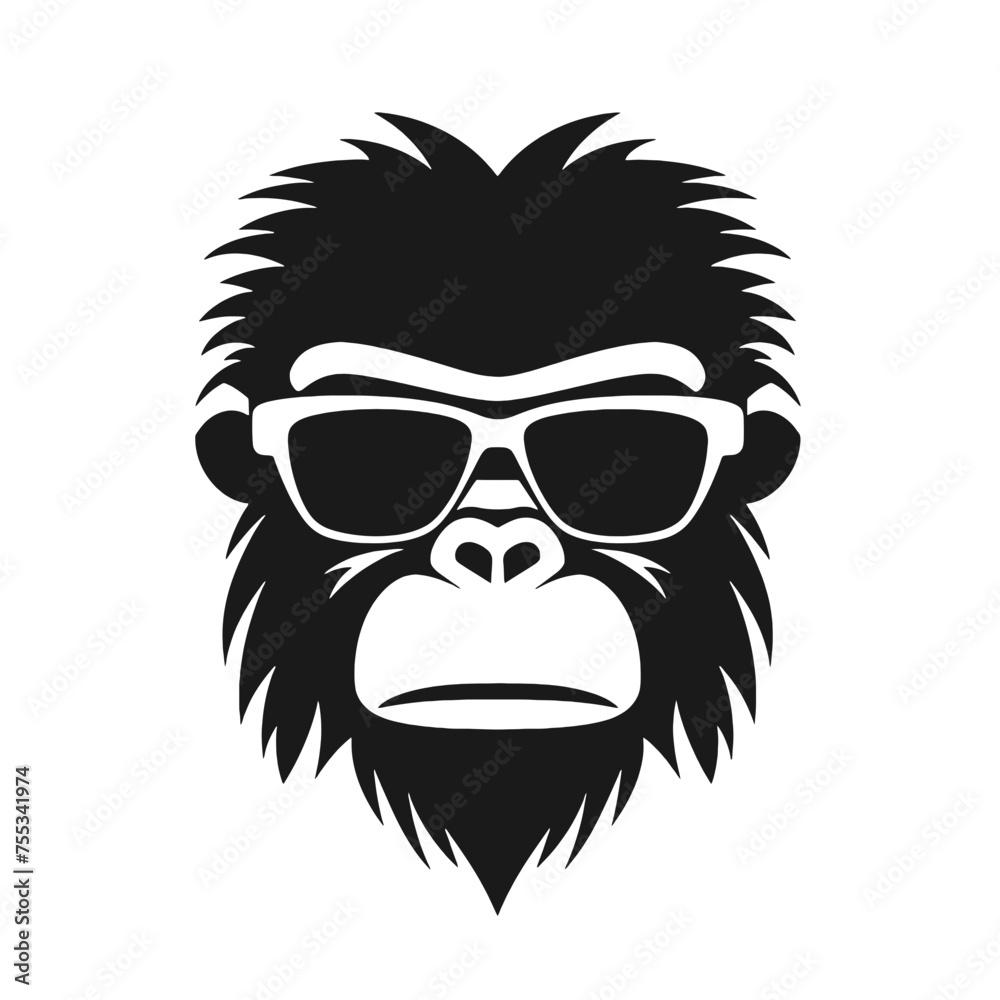 Monkey head with sunglasses Monkey head with sunglasses