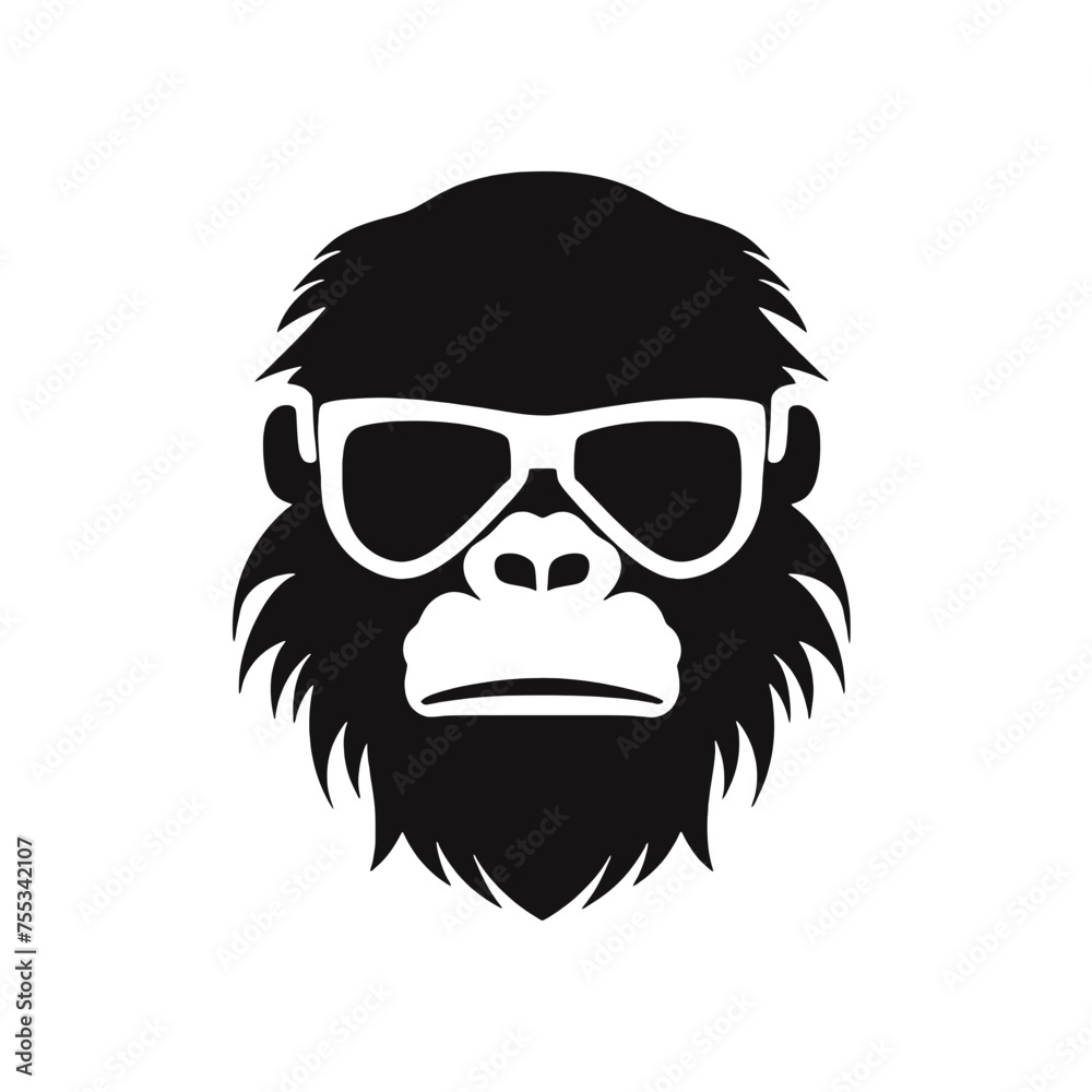 Monkey head with sunglasses Monkey head with sunglasses