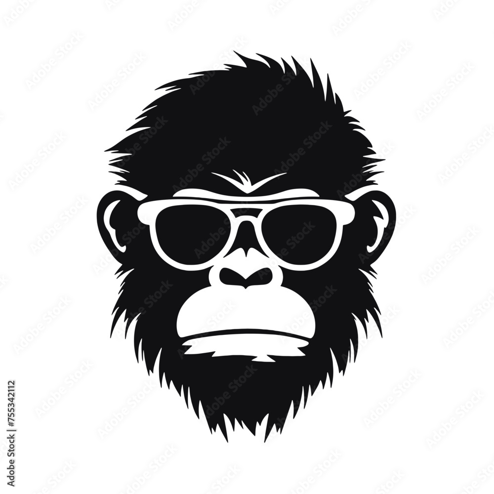 Monkey head with sunglasses Monkey head with sunglasses