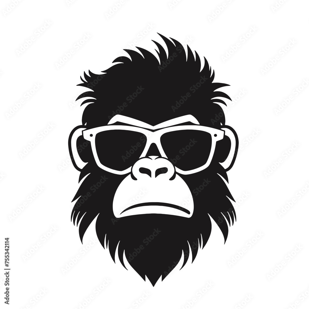 Monkey   head with sunglasses